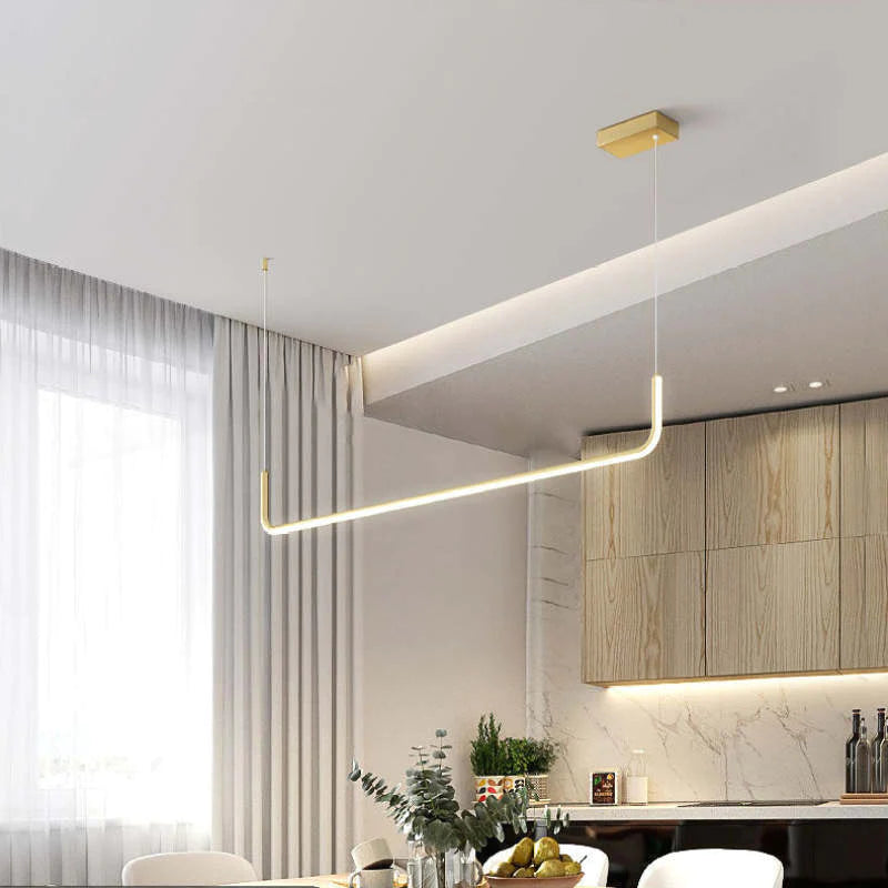 Clen Suspension Linéaire Minimaliste Or/Noir. Salon - Neutralighting