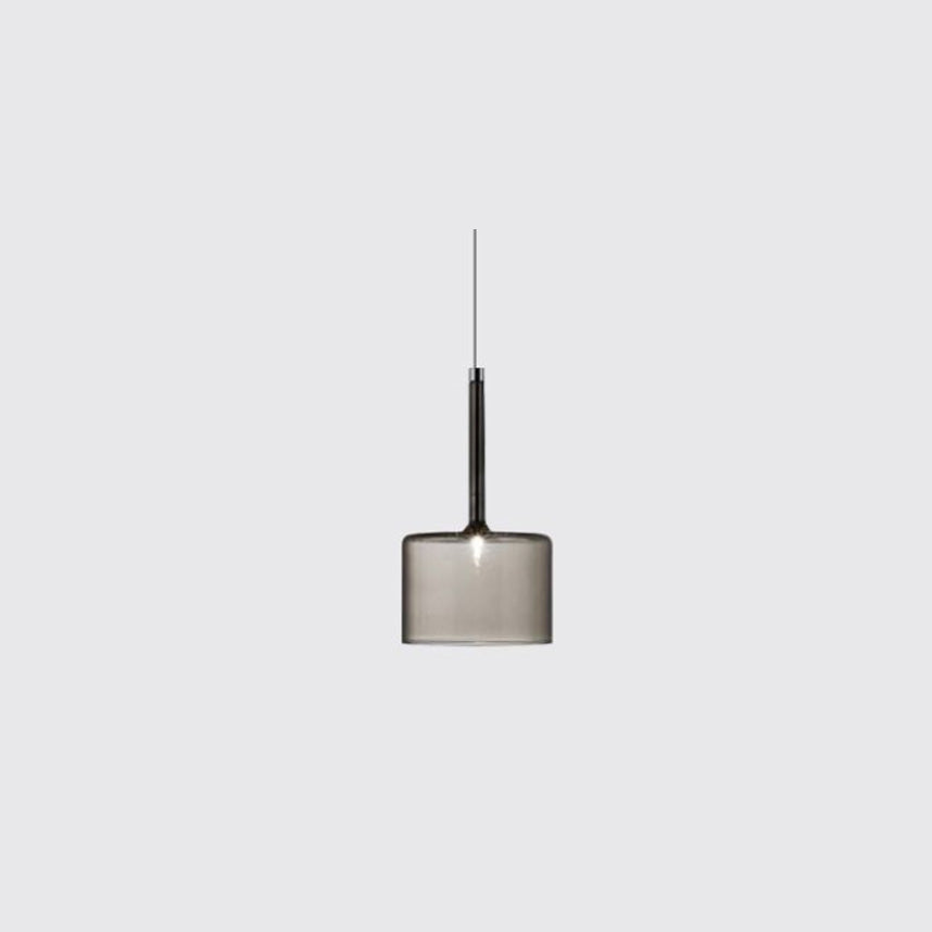 Priya Lustre Suspension Moderne Minimaliste Verre Clair/Gris Bar - Neutralighting