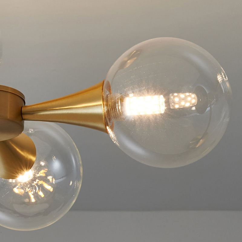 Valentina Suspension Boule Moderne, Laiton/Verre, Blanc/Claire, Salon - Neutralighting