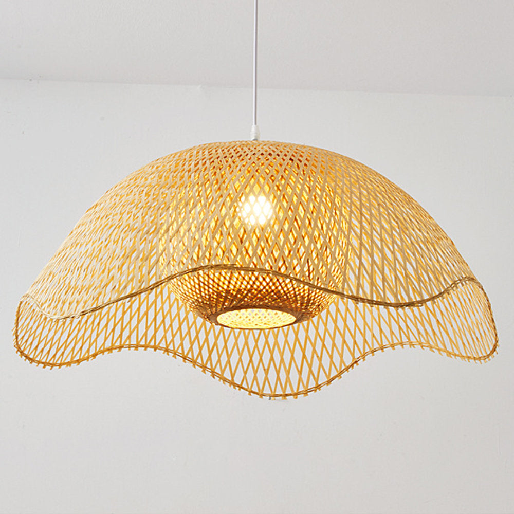 Ritta Tissu Osier Suspension Bambou Chambre à Manger Salle à Manger - Neutralighting