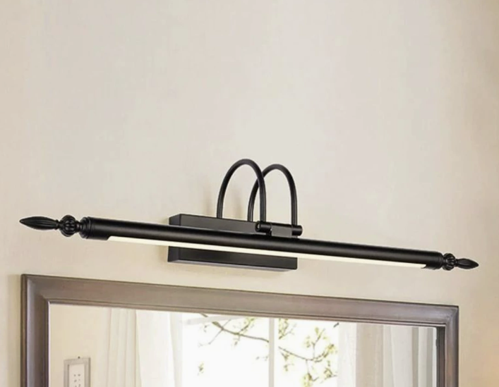 Arisha Applique Murale LED Linéaire Moderne, Métal, Noir, Salon/Salle de Bain