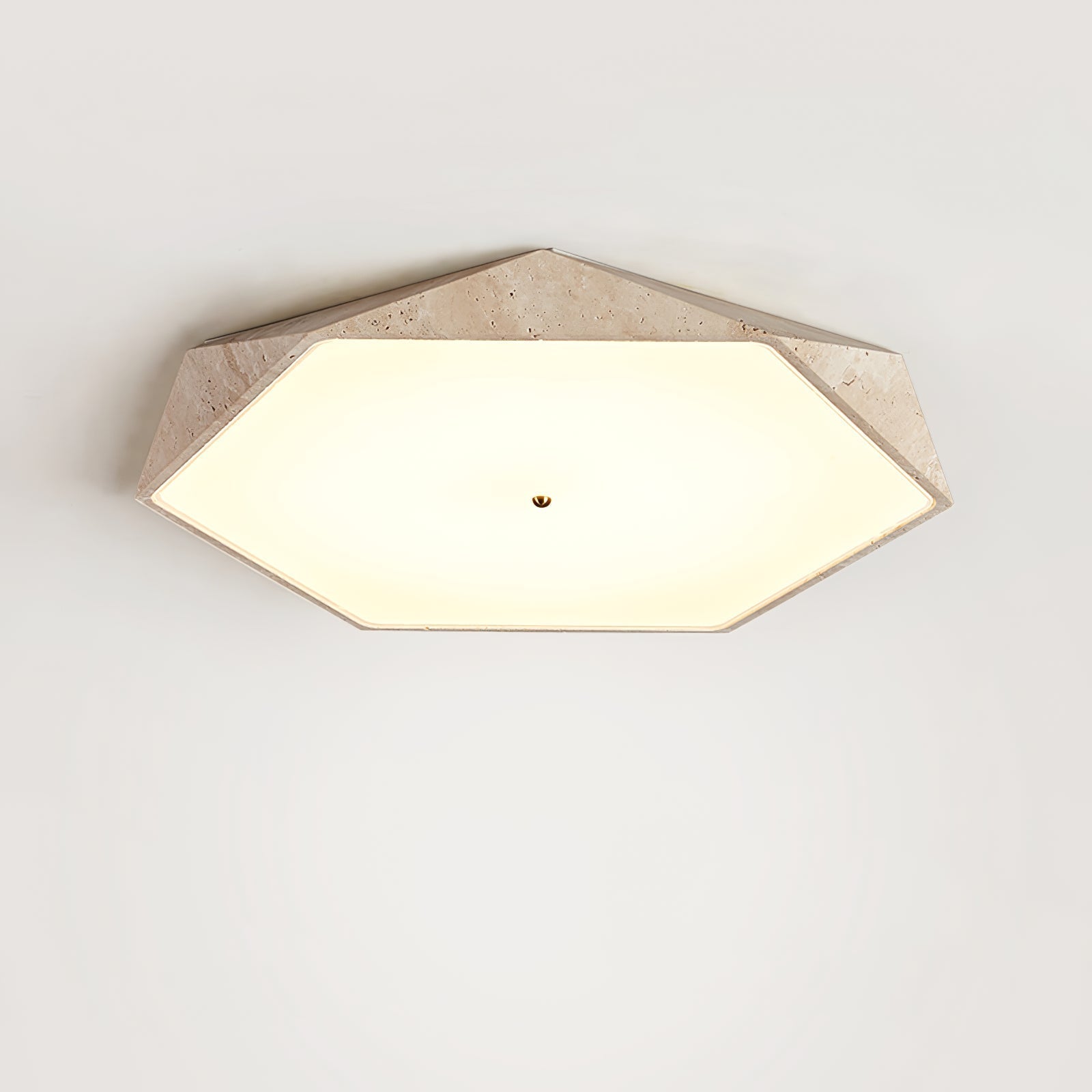Hexagonal Lumière de Plafond Élégante en Travertin - Neutralighting