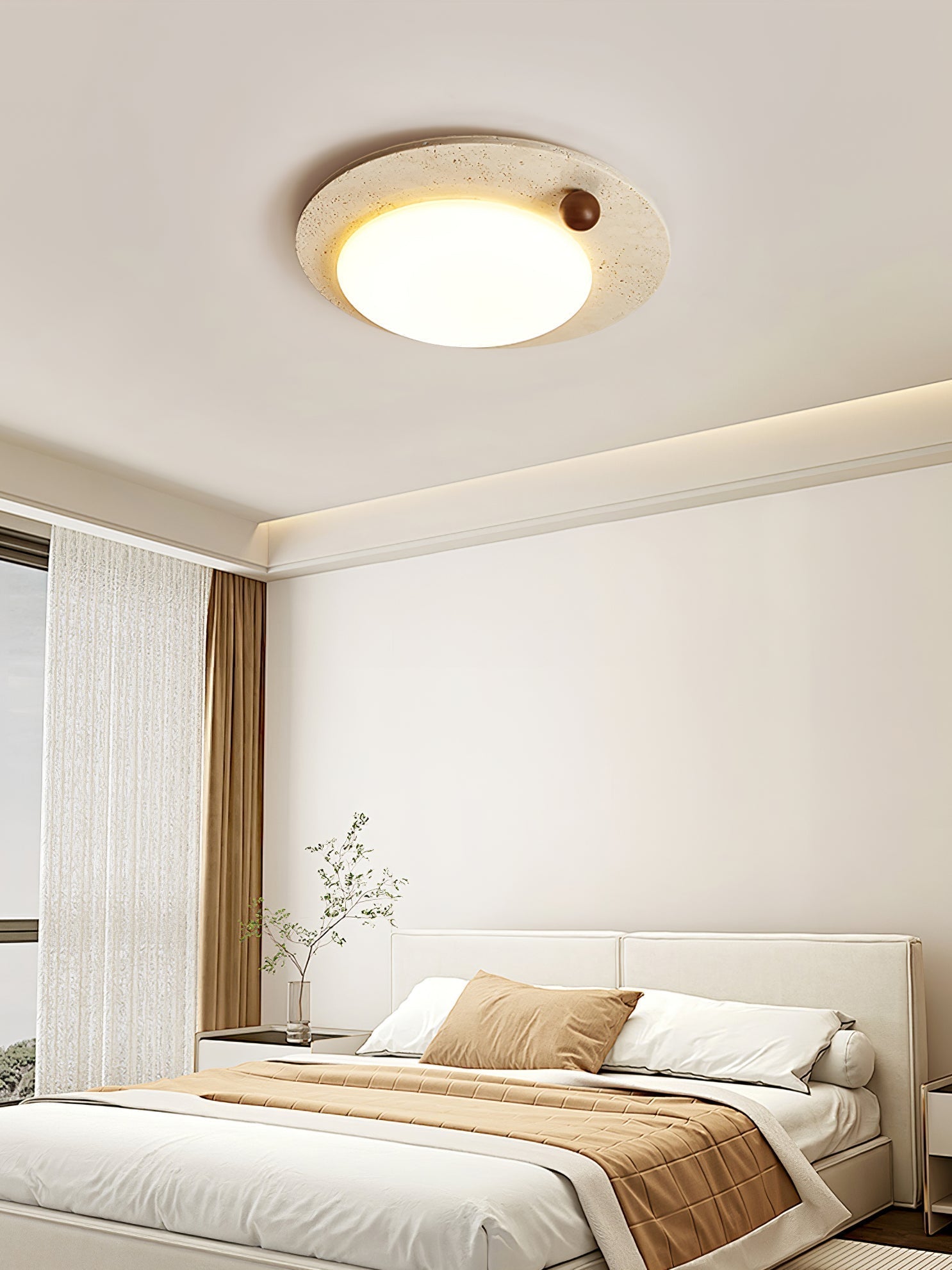 Orbia Lumière de Plafond Circulaire en Travertin - Neutralighting
