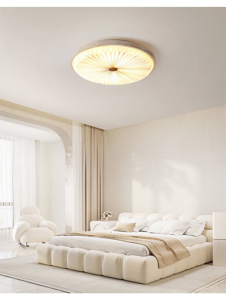 Ciloraris Textured Travertine Ceiling Light - Letslighting
