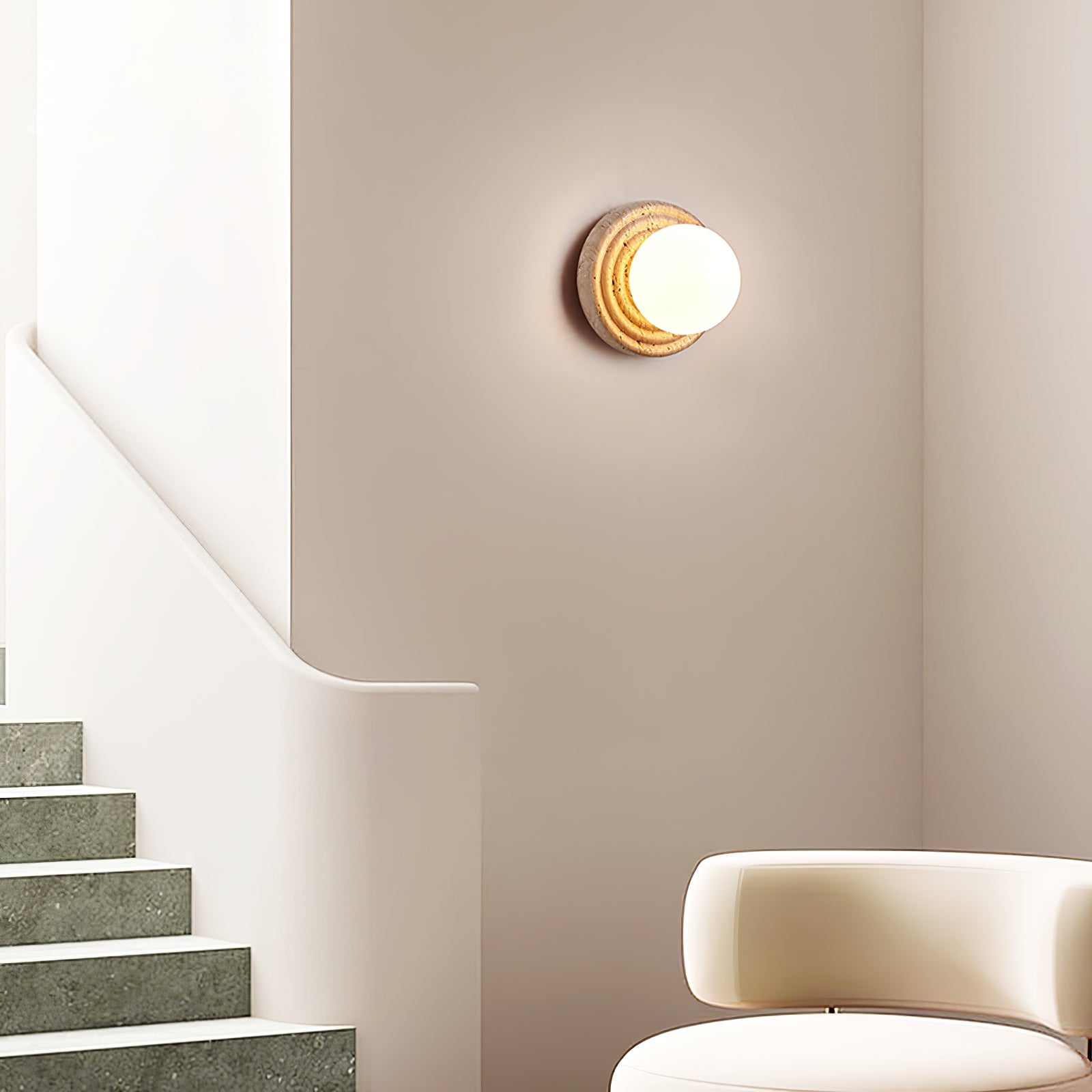 Echo Travertin Globe Applique Murale - Neutralighting
