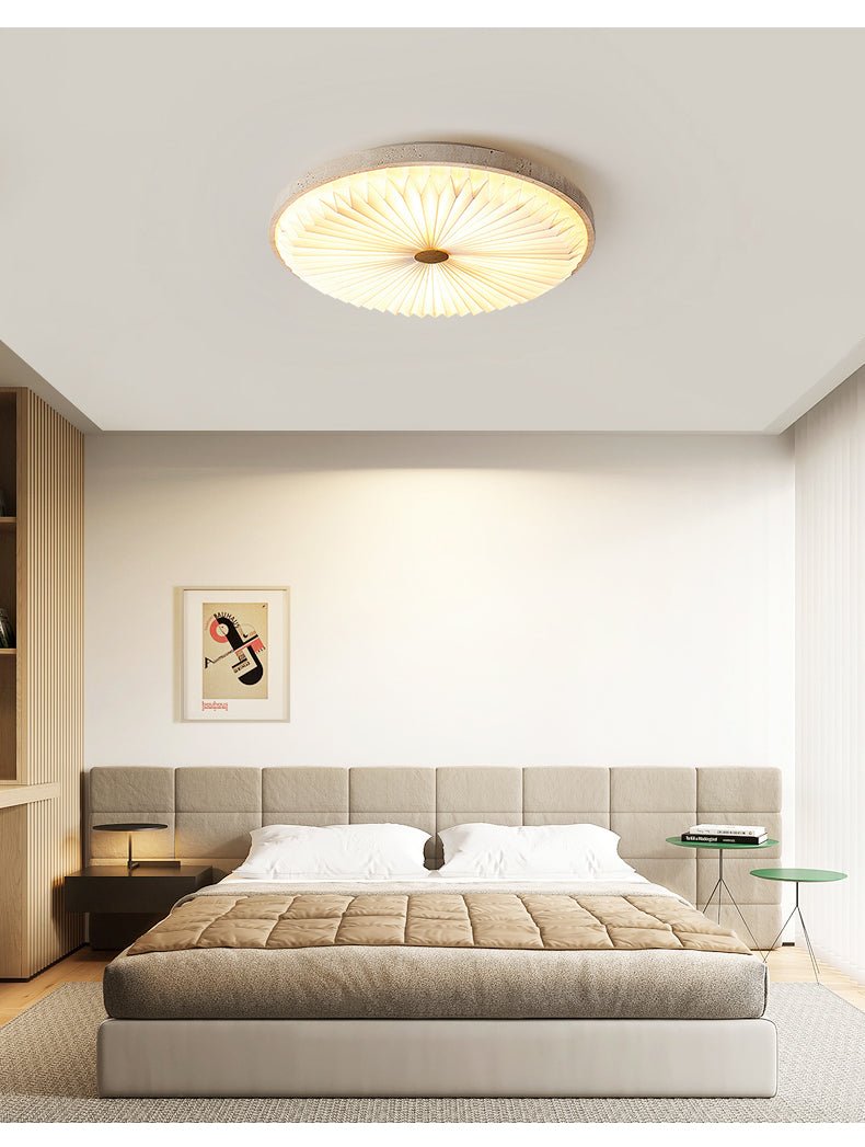 Ciloraris Textured Travertine Ceiling Light - Letslighting