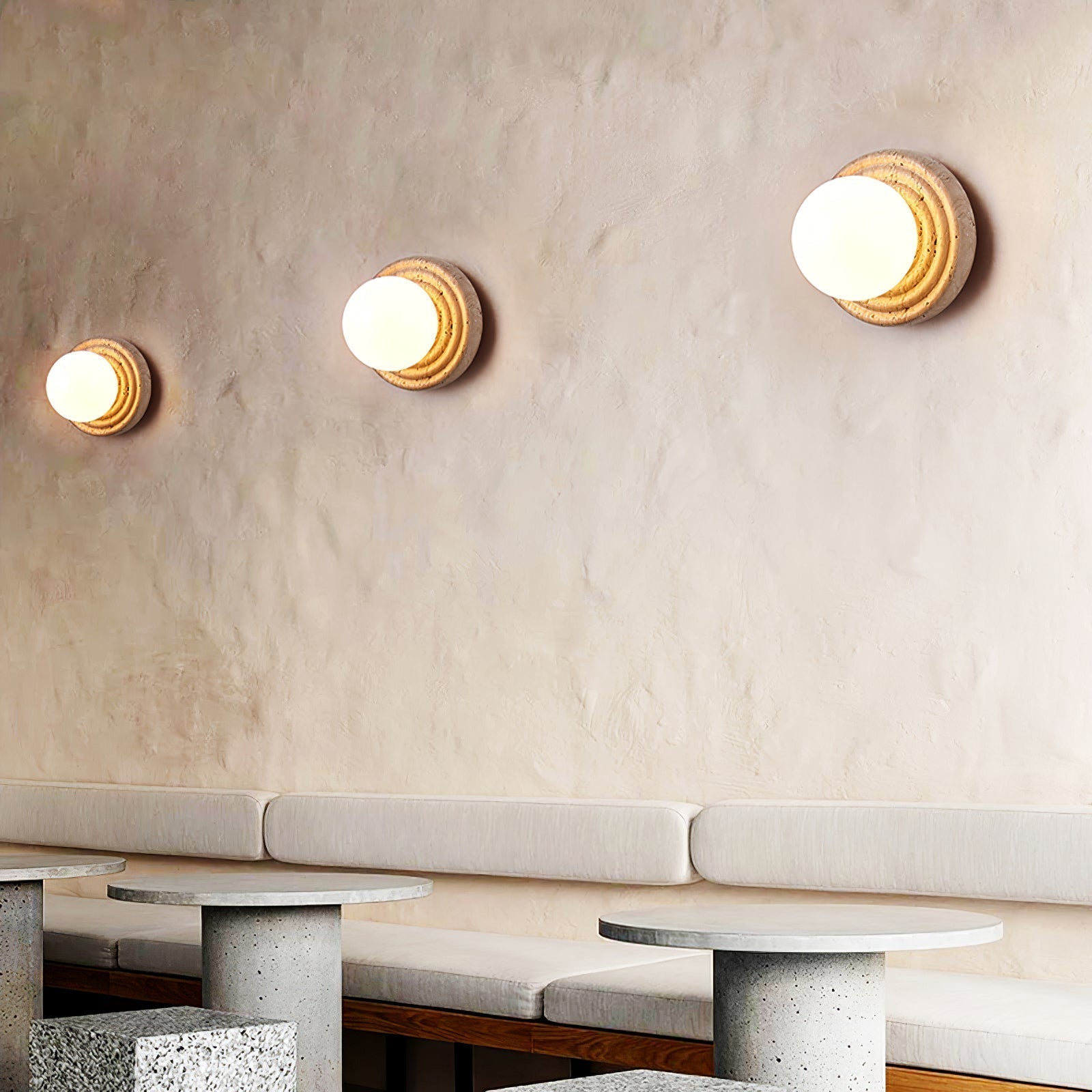 Echo Travertin Globe Applique Murale - Neutralighting