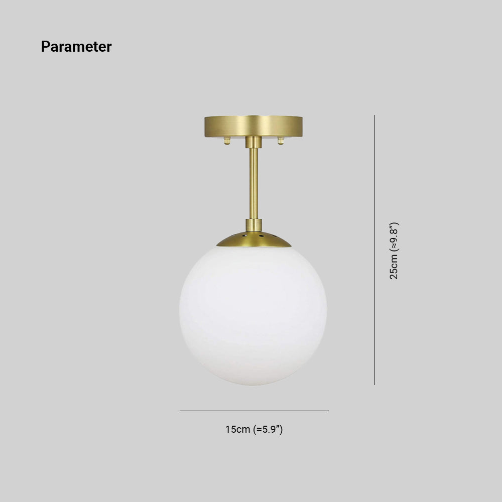 Lore Plafonnier Boule Moderne. Métal/Verre. Noir/Doré. Salon - Neutralighting