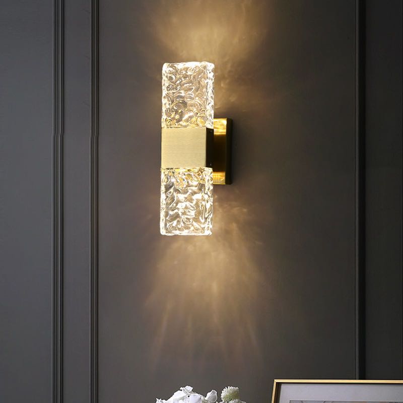 Arisha Modern Rectangular Metal Wall Lamp, Gold