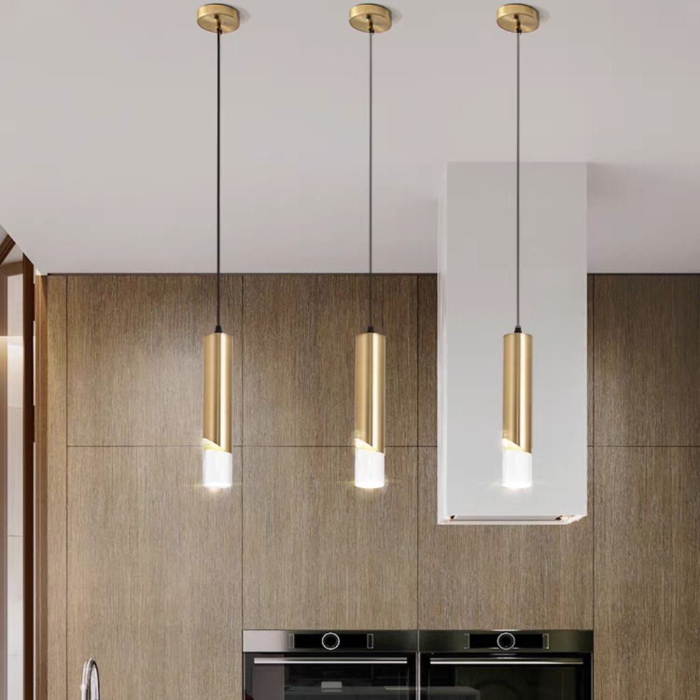 Ray Luminaires Suspension LED Simple Acrylique/Métal Or/Noir Salon - Neutralighting