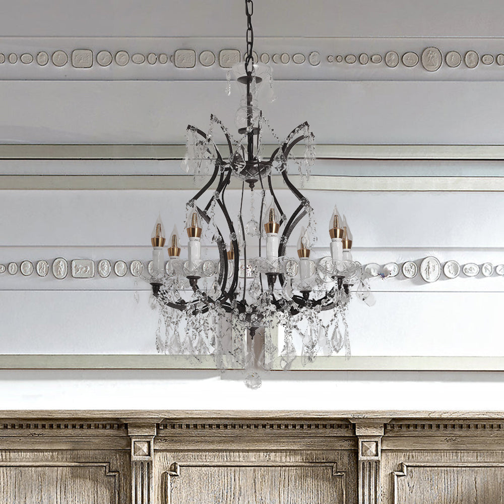 Silva Lustre décoratif Moderne, Métal/Cristal, Rouille, Salon