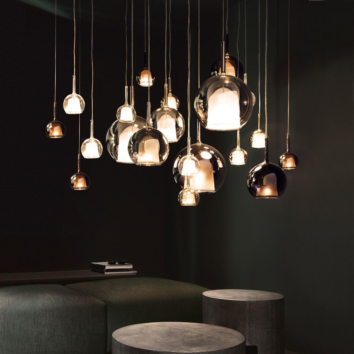 Lustra Suspension en Verre Fumé Rond - Neutralighting