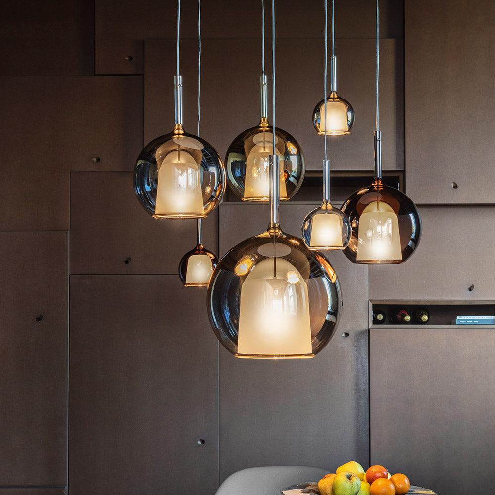 Lustra Suspension en Verre Fumé Rond - Neutralighting