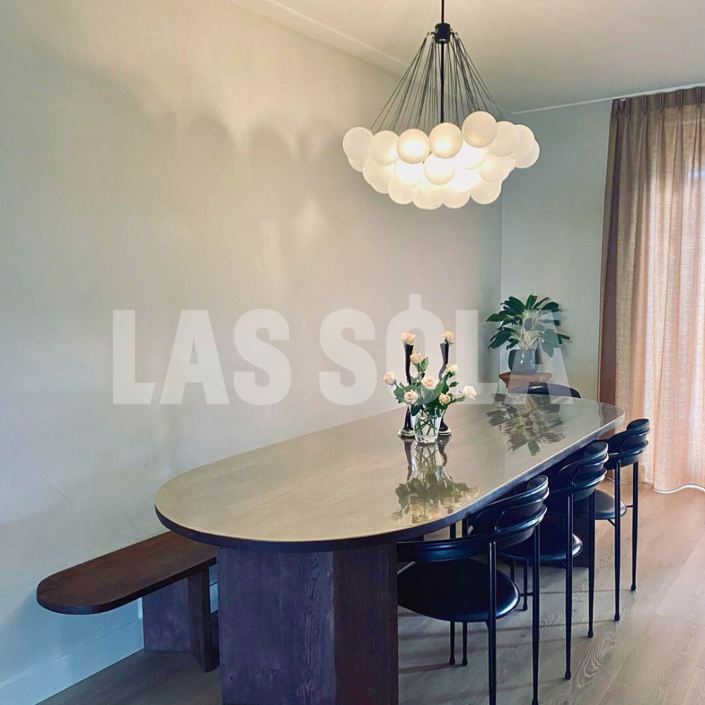 Valentina Lustre Globe Modenre, Fer/Verre, Noir/Blanc, Salon - Neutralighting