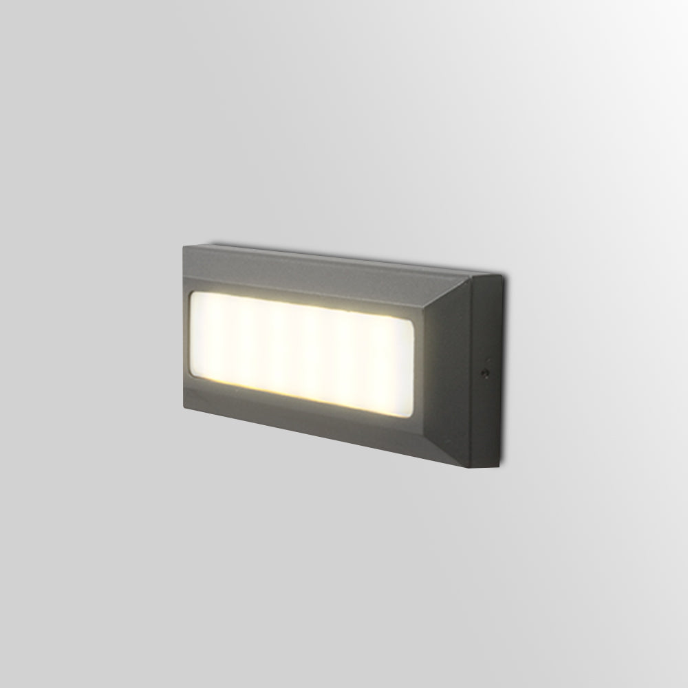 Ray Éclairage Escalier Extérieur Rectangulair Simple, Métal/Acrylique, Noir/Gris, Escalier - Neutralighting