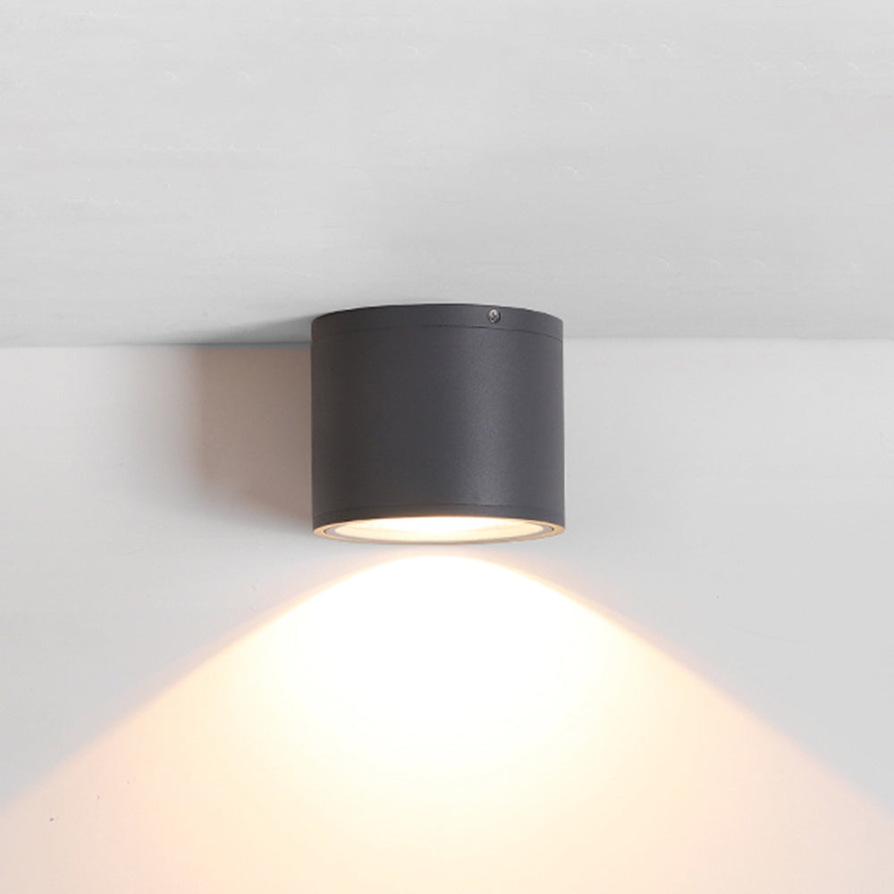 Ray Plafonnier Cylindre Moderne, Métal/Verre, Noir, Extérieur - Neutralighting