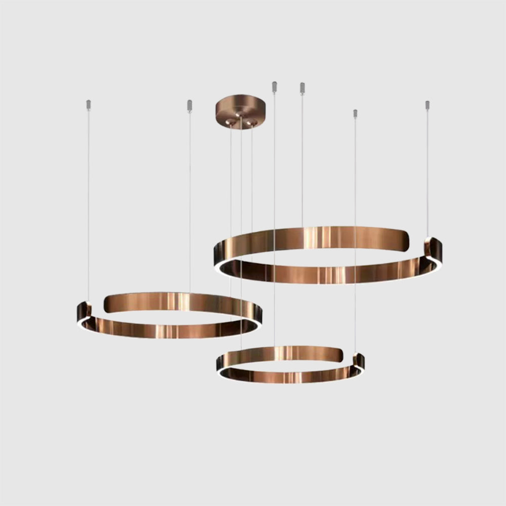 Urel Suspension Cercle Noir/Or Rose Salon/Chambre à Coucher