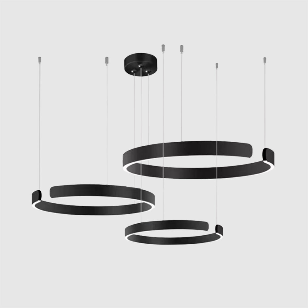 Urel Suspension Cercle Noir/Or Rose Salon/Chambre à Coucher