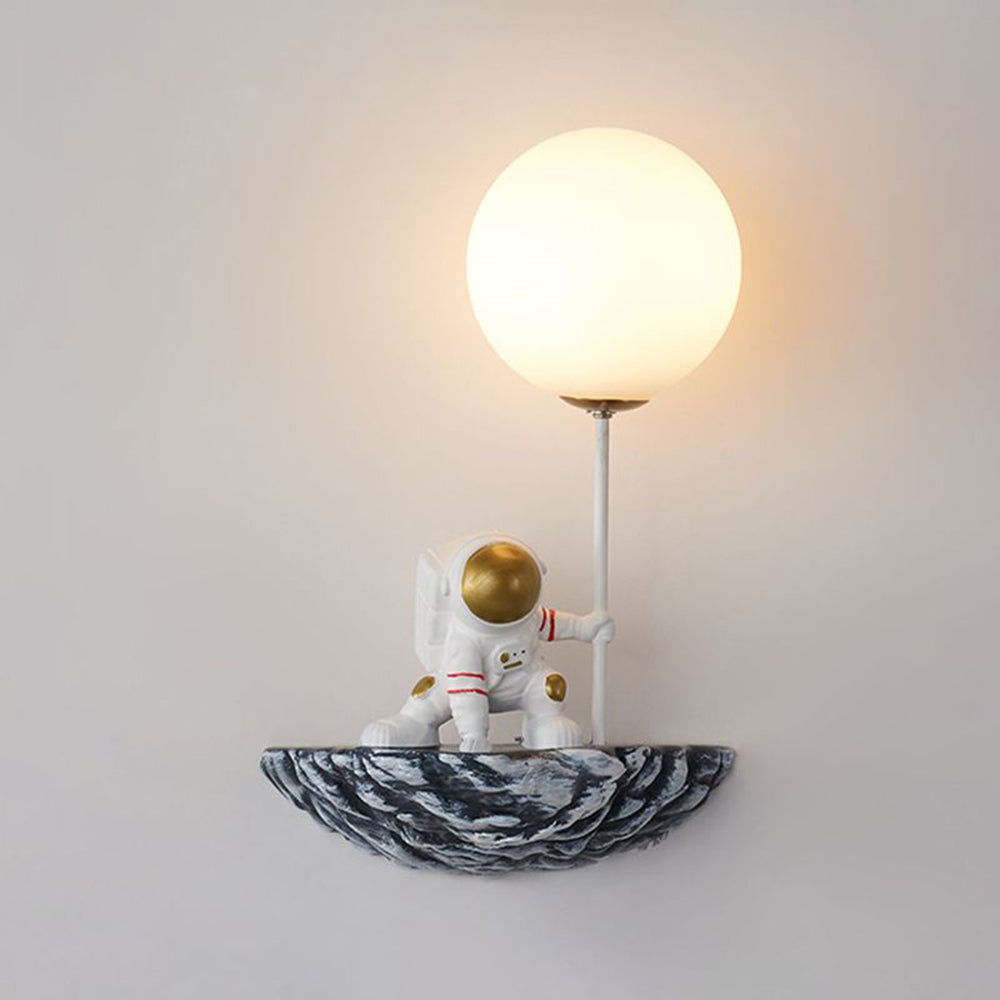 Aria Applique Murale Sphérique Astronaute Design LED Moderne Métal/Verre/Acrylique Blanc Salon - Neutralighting