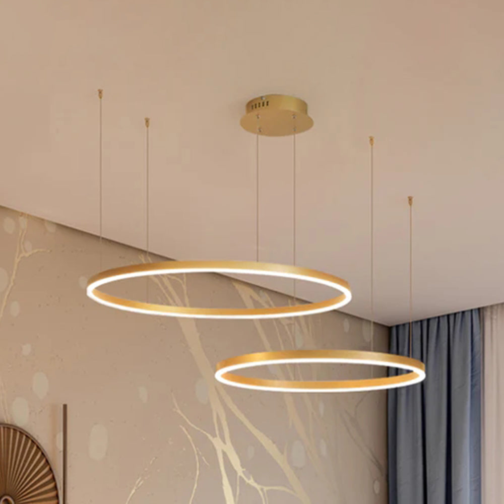 Remi Suspension Anneau Moderne Métal Noir/Doré/Café Salon