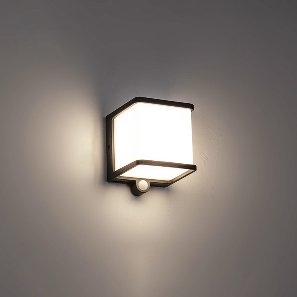 Ray Applique Minimaliste Rectangulaire Moderne, Câble/Solaire, Acrylique, Noir/Blanc, Jardin - Neutralighting
