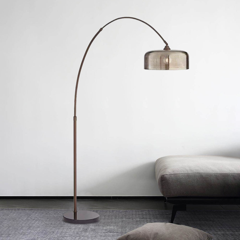 Valentina Lampadaire Courbe Rétro, Métal, Brun, Salon - Neutralighting