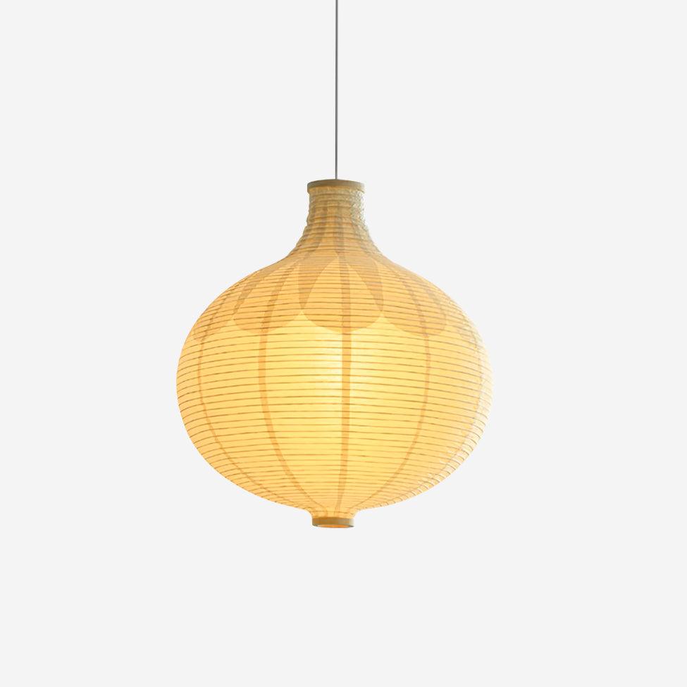 Ritta Japonais Conception Globe Bois Papier LED Suspension Salon