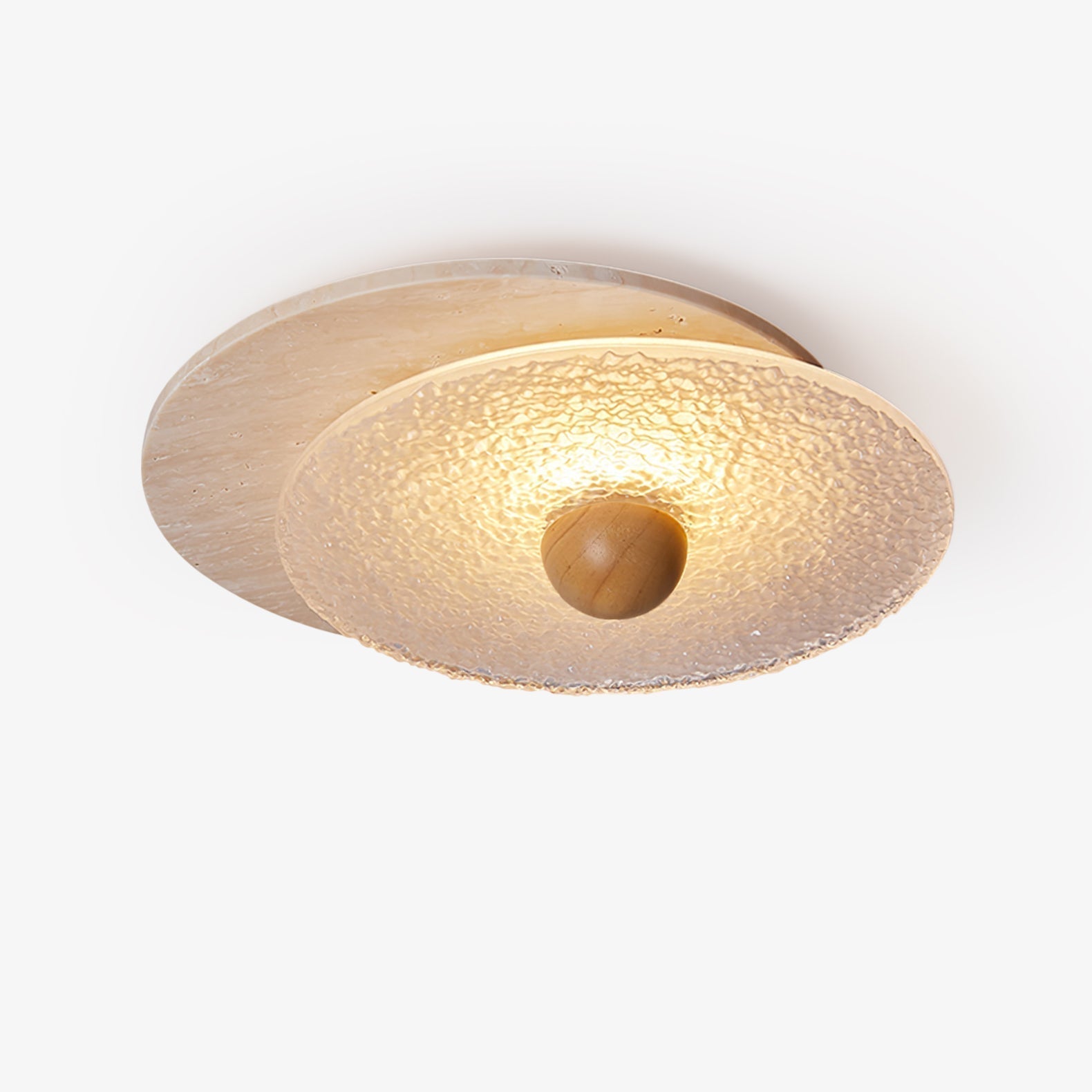 Orlora Plafonnier Circulaire en Travertin - Neutralighting