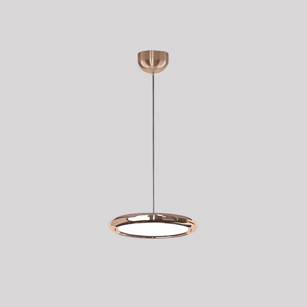 Arisha Suspension Ronde Moderne, Métal/Acrylique, Argent/Or/Rose Rouge, Salon