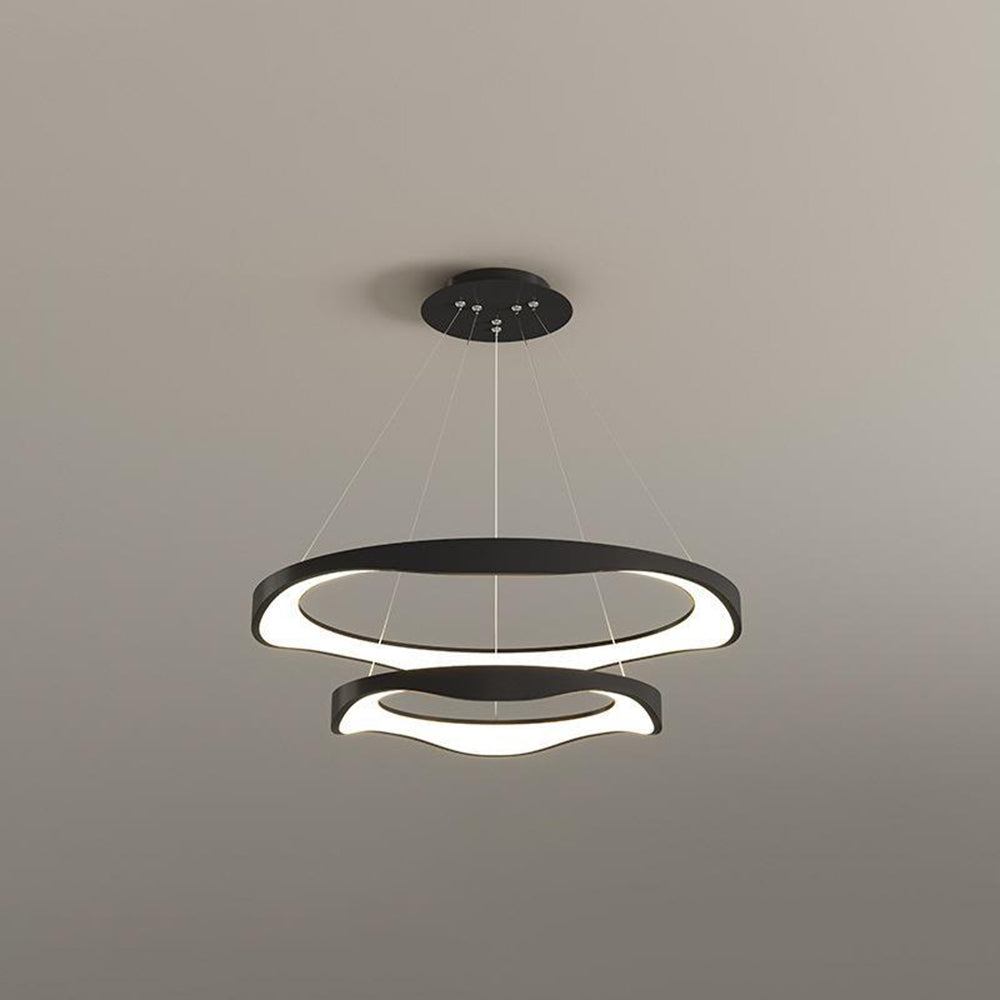 Arisha Suspension Ronde Moderne, Métal/Acrylique, Noir/Blanc, Salle de Séjour/Salle à Manger - Neutralighting