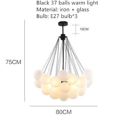Valentina Lustre Globe Modenre, Fer/Verre, Noir/Blanc, Salon - Neutralighting