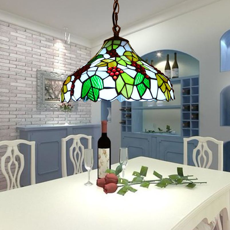 Tiffany Designer Suspension Métal Verre Salle À Manger - Neutralighting