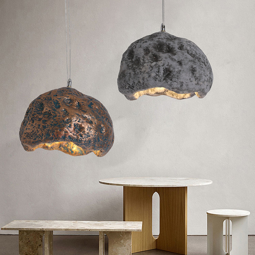 Avi Suspension Irrégulier Naturelle, Résine/Acrylique, Bois/Gris/Laiton, Chambre - Neutralighting