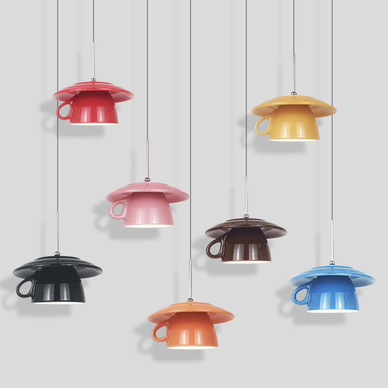 Valentina Moderne Coloré Tasse Céramique LED Suspension Chambre à Coucher