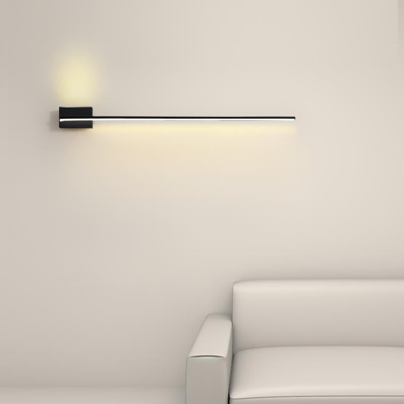 Ray Applique de Vanité Linéaire Minimaliste, Métal/Acrylique, Noir, Salon - Neutralighting