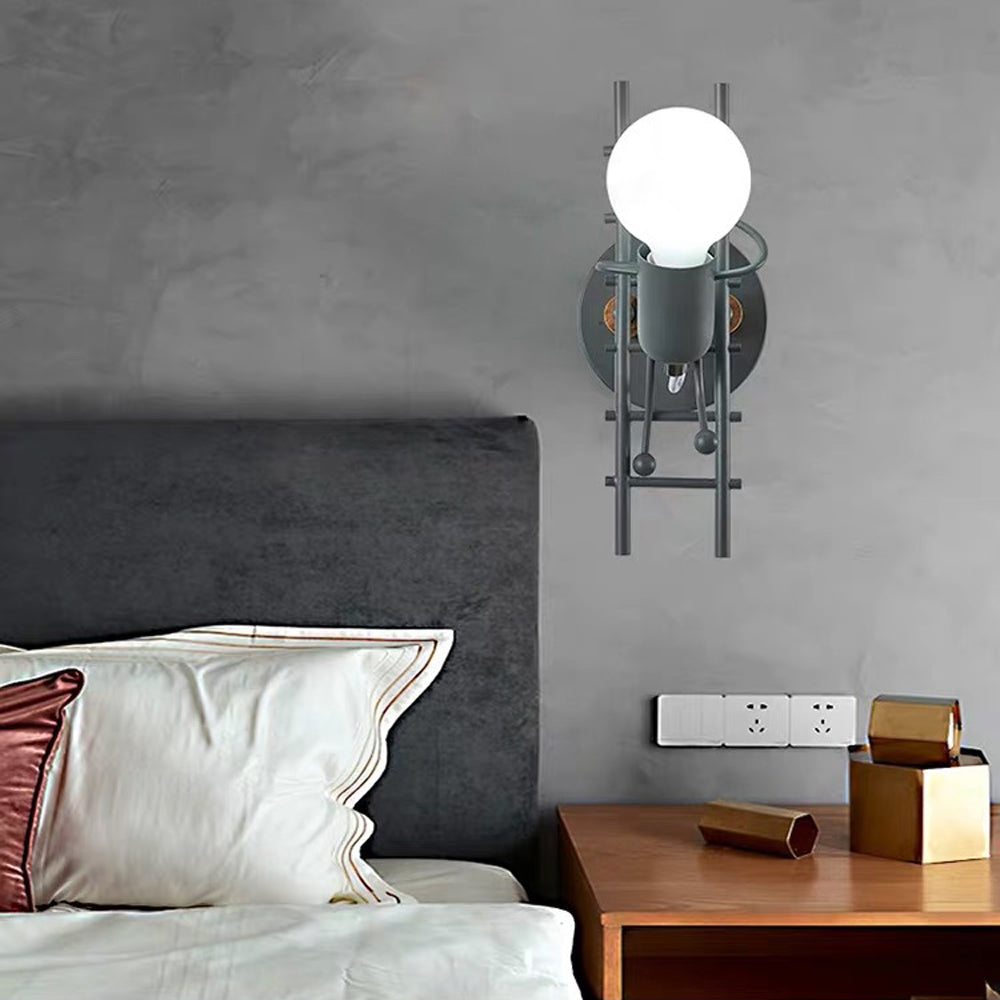 Luxo Applique Murale Rétro LED Métal/Bois de Caoutchouc Couloir 3 Couleur - Neutralighting