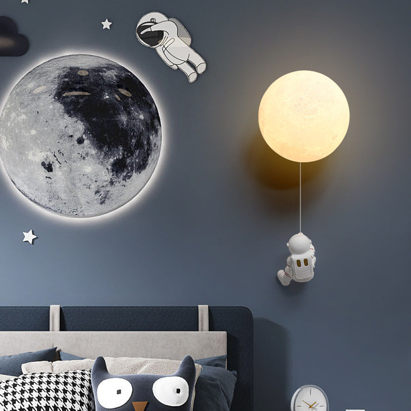Aria Lune LED Applique Murale Blanc Résine Chambre Des Enfants
