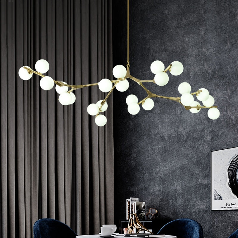 Valentina Moderne LED Lustre Or/Noir Verre Salon/Chambre À Coucher