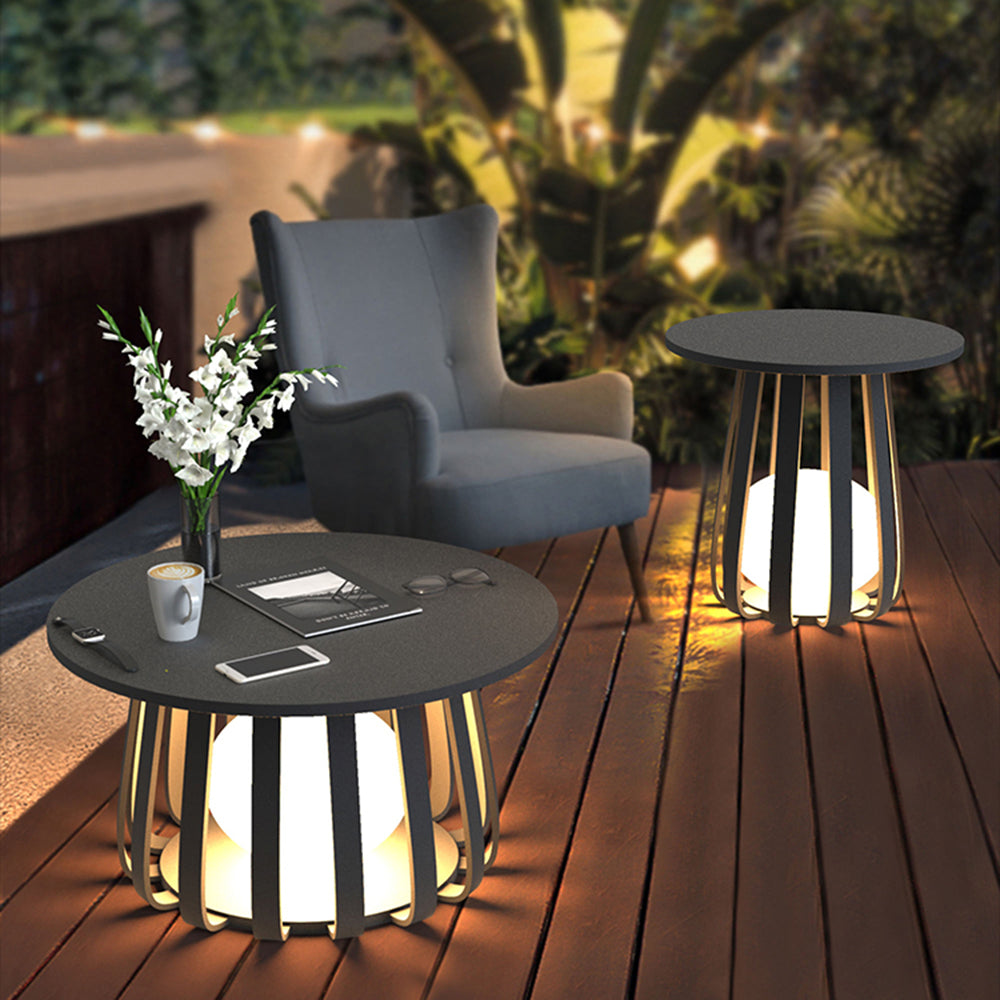 Ray Lampadaire Table Moderne, Métal, Noir, Extérieur - Neutralighting