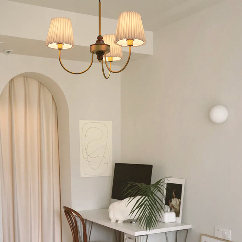 Silva Lustre Vintage, Métal/Tissu, Blanc/Vert, Salle à Manger/Salle à Séjour - Neutralighting