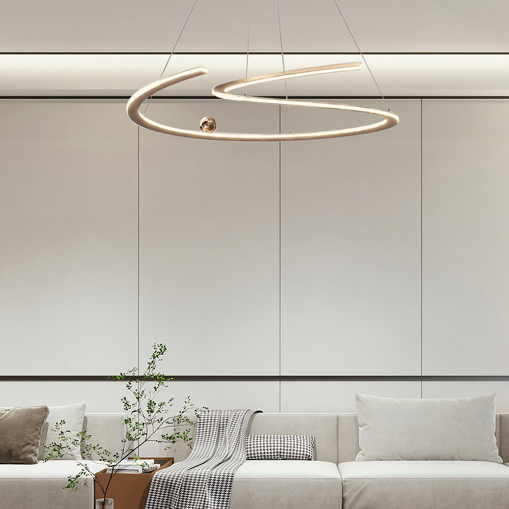 Arisha Suspension Linéaire Moderne, Métal/Acrylique, Doré, Salon/Salle à Manger - Neutralighting