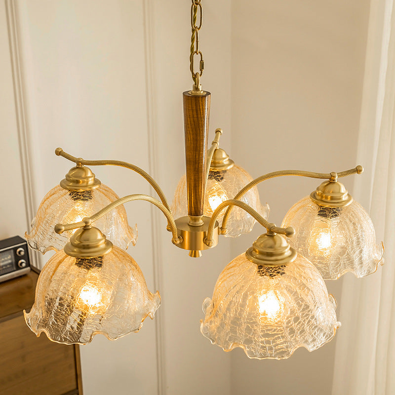 Arisha Retro LED Métal Bois Lustre Chambre à Coucher/ Salon