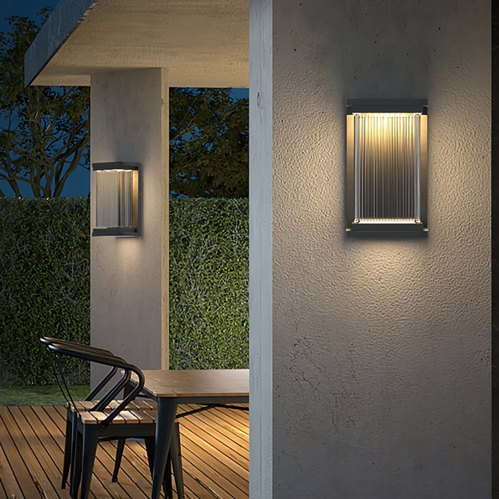 Ray Applique Murale Extérieur Rectangulaire Minimaliste, Métal, Noir, Extérieur - Neutralighting