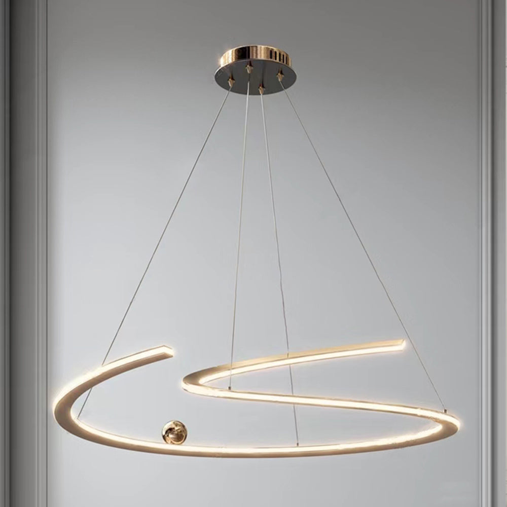 Arisha Suspension Linéaire Moderne, Métal/Acrylique, Doré, Salon/Salle à Manger - Neutralighting
