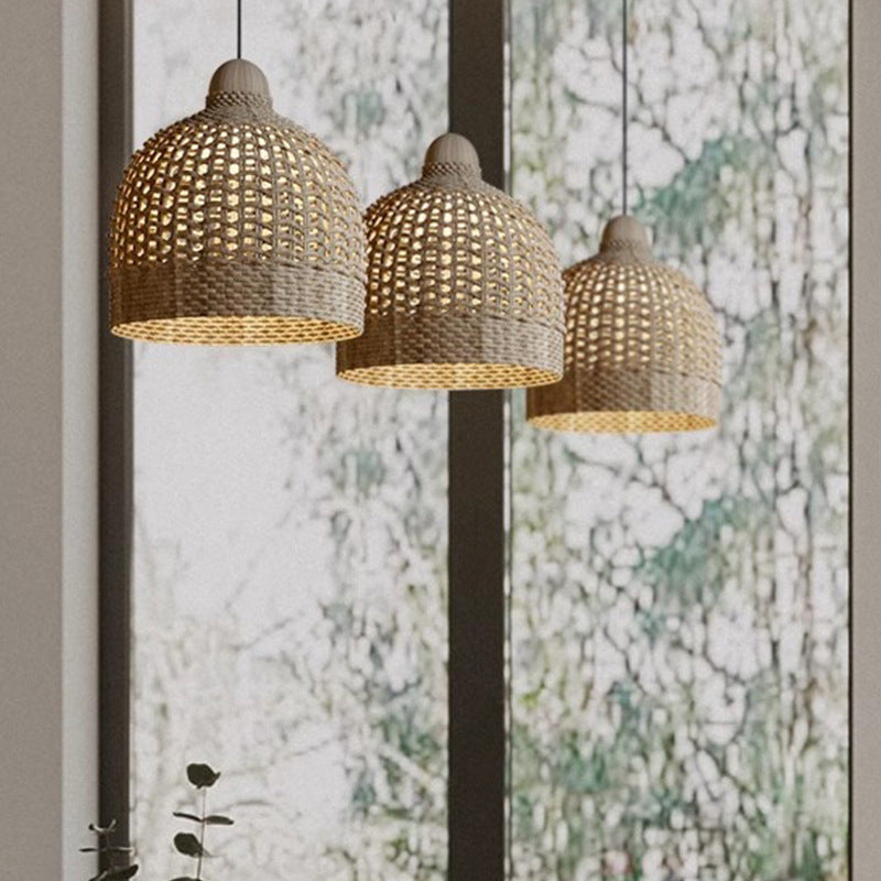 Ritta Suspension Rétro Bambou Maison d'hôtes/Chambre à Coucher - Neutralighting