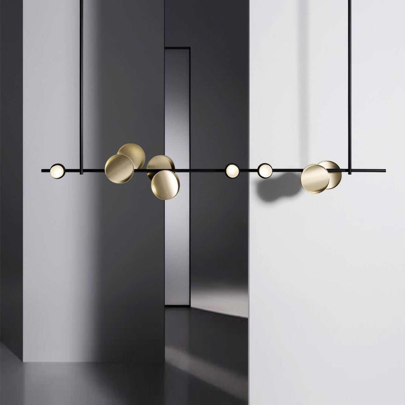 Arisha Suspension Linéaire Moderne, Métal/Acrylique, Noir, Salle de Séjour/Salle à Manger - Neutralighting