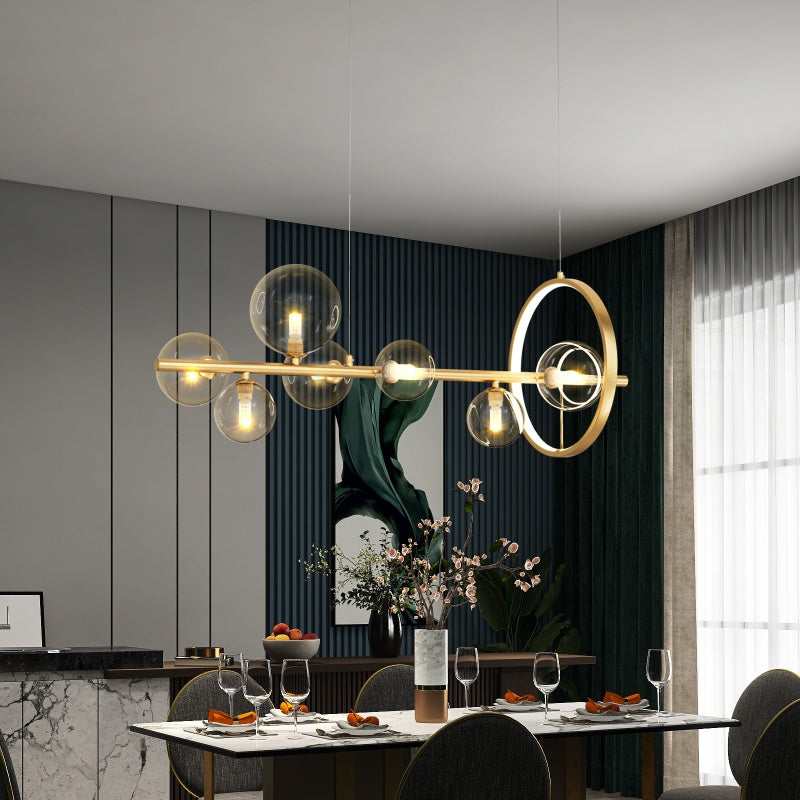 Valentina Moderne LED Lustre Or/Noir Verre Salon/Chambre À Coucher