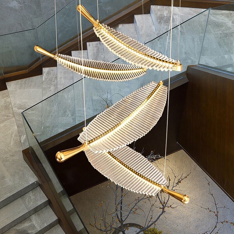 Arisha Nordique Luxe LED Suspension Métal Acrylique Hôtel Salon - Neutralighting