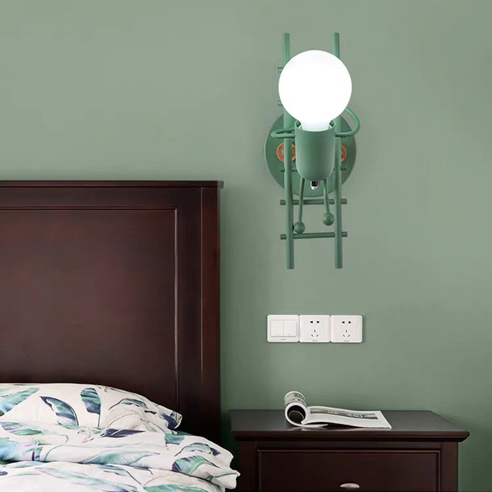 Luxo Applique Murale Rétro LED Métal/Bois de Caoutchouc Couloir 3 Couleur - Neutralighting