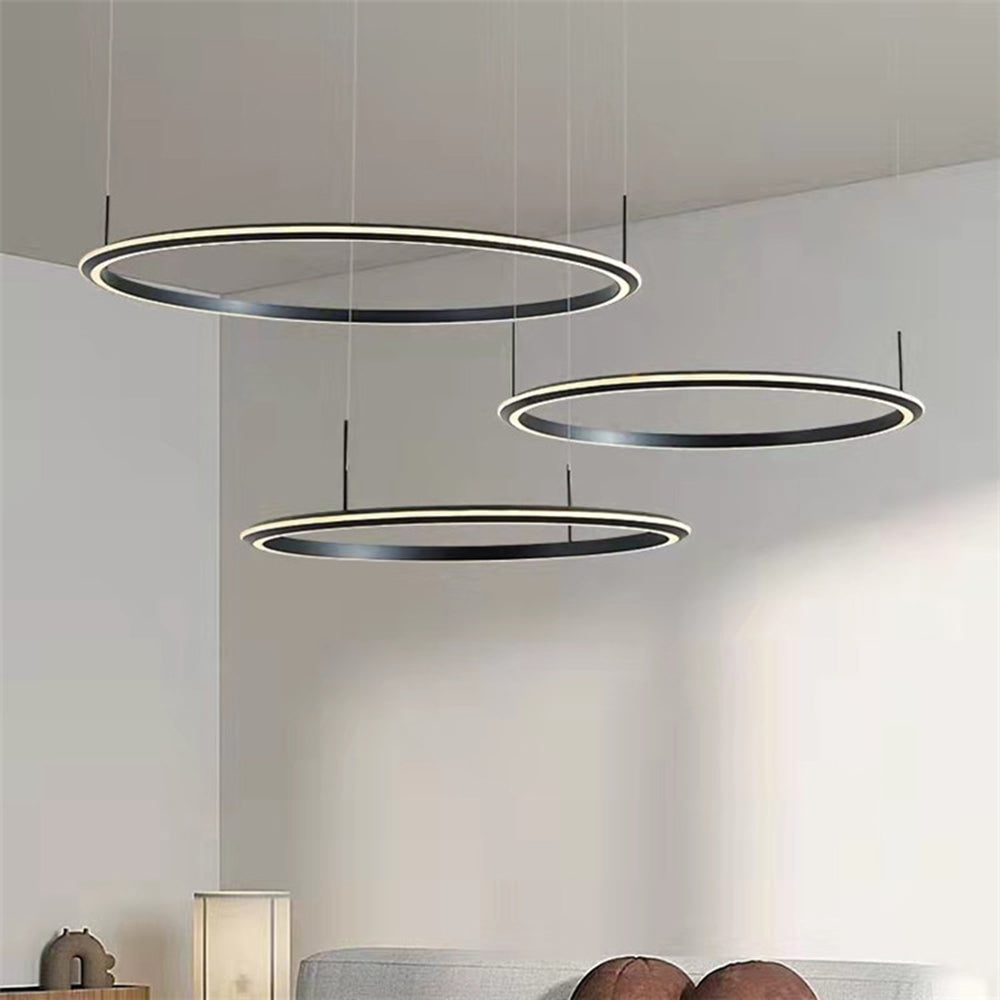 Arisha Suspension Ronde Minimaliste, Métal, Noir/Blanc, Salle de Séjour/Chambre à Coucher - Neutralighting